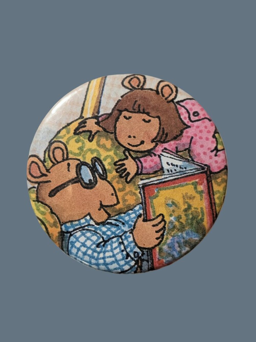 10/$25 Arthur & DW Reading Handmade Vintage 2.25" Pinback Button